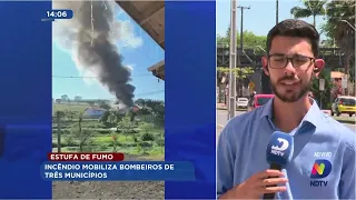 Estufa de fumo: incêndio mobiliza bombeiros de três municípios