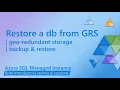 Restore a database backup from geo-redundant storage GRS