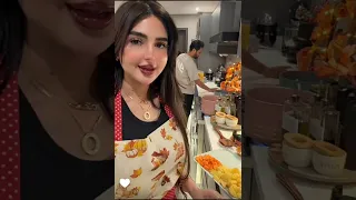 واخيرا اميره و عبد الرحمن في المطبخ فقرة تحضير طبخة اليوم بتشهي مع ايلين عائلة ميرو 