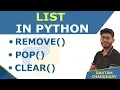 List Methods Remove Pop Clear in Python - Python Tutorials for Beginners