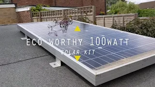 Eco-worthy 100w solar panel kit with leisure battery on garden shed - 1 year review