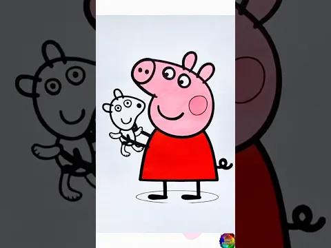 Peppa Pig Coloring🩷 #peppapig #peppa #shorts #short #shortvideo