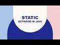 Static keyword in Java Basics of Java