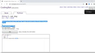 String-2 cat - dog PythonTutorial Codingbat com