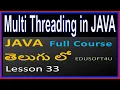 Threads in Java Multi Threading in Java - Java total Course in Telugu-Lesson 33