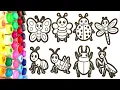 Coloring Cute Bugs Insects for Kids Fun Coloring Page