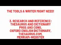 Tools a writer might need Thesaurus and Dictionary pros and cons