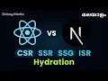 React vs Nextjs in malayalam CSR SSR SSG ISR Hydration malayalam tutorials
