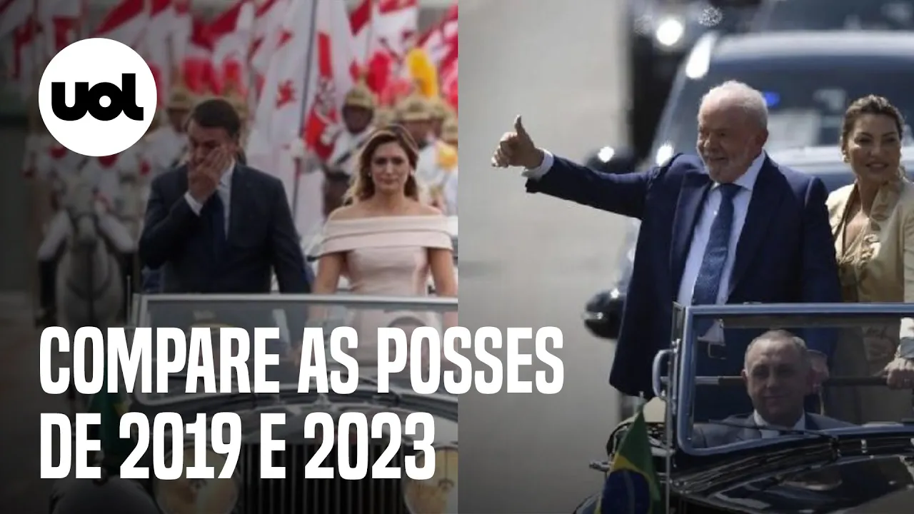Posse presidencial: compare a posse de Lula, em 2023, com a posse de Bolsonaro, em 2019