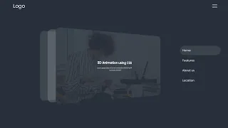 3D Navigation Menu Animation using HTML CSS Javascript 2022