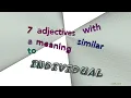 individual - 9 adjectives which are synonyms of individual sentence examples