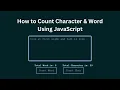 word and character counter using html css javascript source code is free