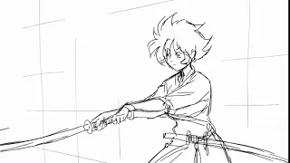Samurai girl rough animation