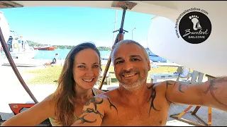 A little BLOOD but A LOT of Progress (S2 E69 Barefoot Sail and Dive)