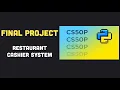 CS50P Final Project Restaurant Cashier System