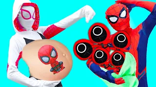 Download TEAM SPIDER-MAN Vs Venom IN REAL LIFE | Spider Man Pregnant With 10 Baby Spiders MP3