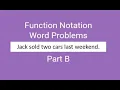 Function Notation Word Problems - Jack received commission