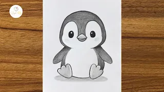 How to draw a cute Penguin Easy drawing for beginners step by step Drawing tutorial for beginners