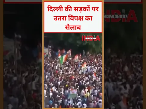दिल्ली की सड़कों पर उतरा विपक्ष का सैलाब #oppositionmarch #delhinews #trending #viral #viralvideo
