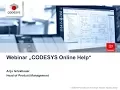 Webinar CODESYS Online Help E
