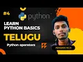 Python Operators in telugu Python basics in telugu part 4 Python tutorial