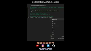 Sort Words in Alphabetic Order in Python Python Examples Python Coding Tutorial Code Interview