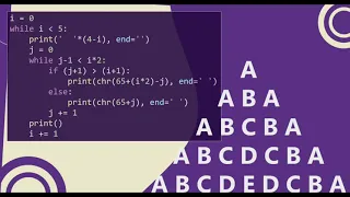 88 Alphabet Triangle Pattern without any pre-defined method using while loop in Python