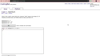 Logic-1 teenSum Java Tutorial Codingbat com