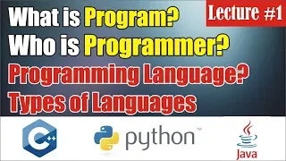 What is Program Programming Language Basics of Programming Lecture