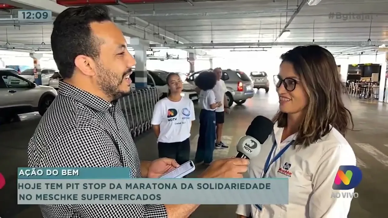 Hoje tem Pit Stop da Maratona da Solidariedade no Meschke supermercados