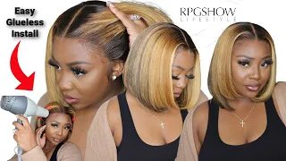 READY TO INSTALL| Designer Blonde Highlight Glueless Bob Wig! | RPGSHOW LIFESTYLE