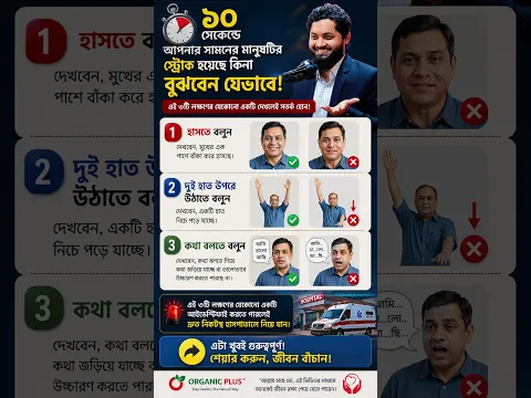 মাত্র ১০ সেকেন্ডে বুঝবেন স্ট্রোক হয়েছে কিনা! | জীবন রক্ষাকারী টিপস | Organic Plus