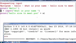 Python tutorial in Hindi 13 Requesting Input Input function