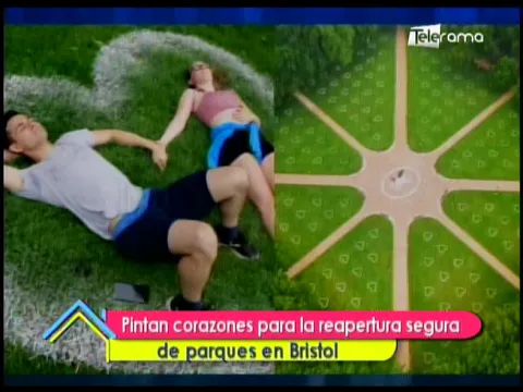 Pintan corazones para la reapertura segura de parques en Bristol