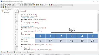 C Selection Sort Program