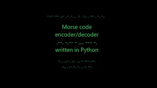 Morse Code written in Python