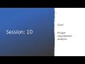 Python boot camp Session 10 Project User requirement and requirement analysis