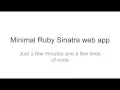 Minimal Sinatra Ruby web app tutorial