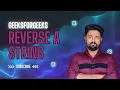 Reverse a String in Java String Manipulation Love Babbar DSA GeeksforGeeks