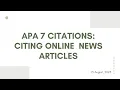 Citing Online News Articles