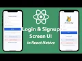 Social App Login Signup Screen UI Tutorial in React Native