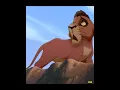 Scar pushes Kovu off the cliff