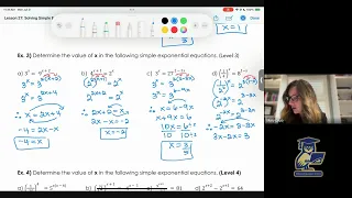 Solving Simple Exponential Equations MCR3U Grade 11 Math Ontario Curriculum