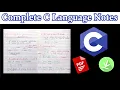 Complete C Language Handwritten Notes PDF Download