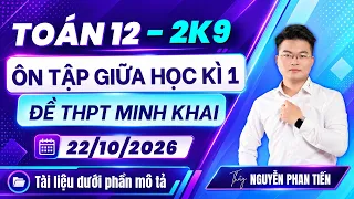 Toán 12 - Đề Ôn Tập Giữa Học Kì 1 - Trường THPT MINH KHAI