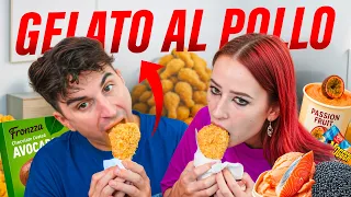 CIBI STRANI CON LA MIA RAGAZZA! GELATO AL CAVIALE E POLLO GELATO? 🤮