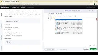 HackerRank Problem - 1 Solution Welcome to java