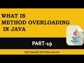 What is Method Overloading in Java Part 19 Java Tutorials