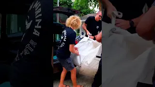 Can you fit a mainsail and six people in a tiny car? Yep. #sailingfamily