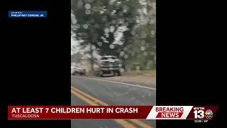 7 kids injured in Tuscaloosa City school bus crash with pickup truck